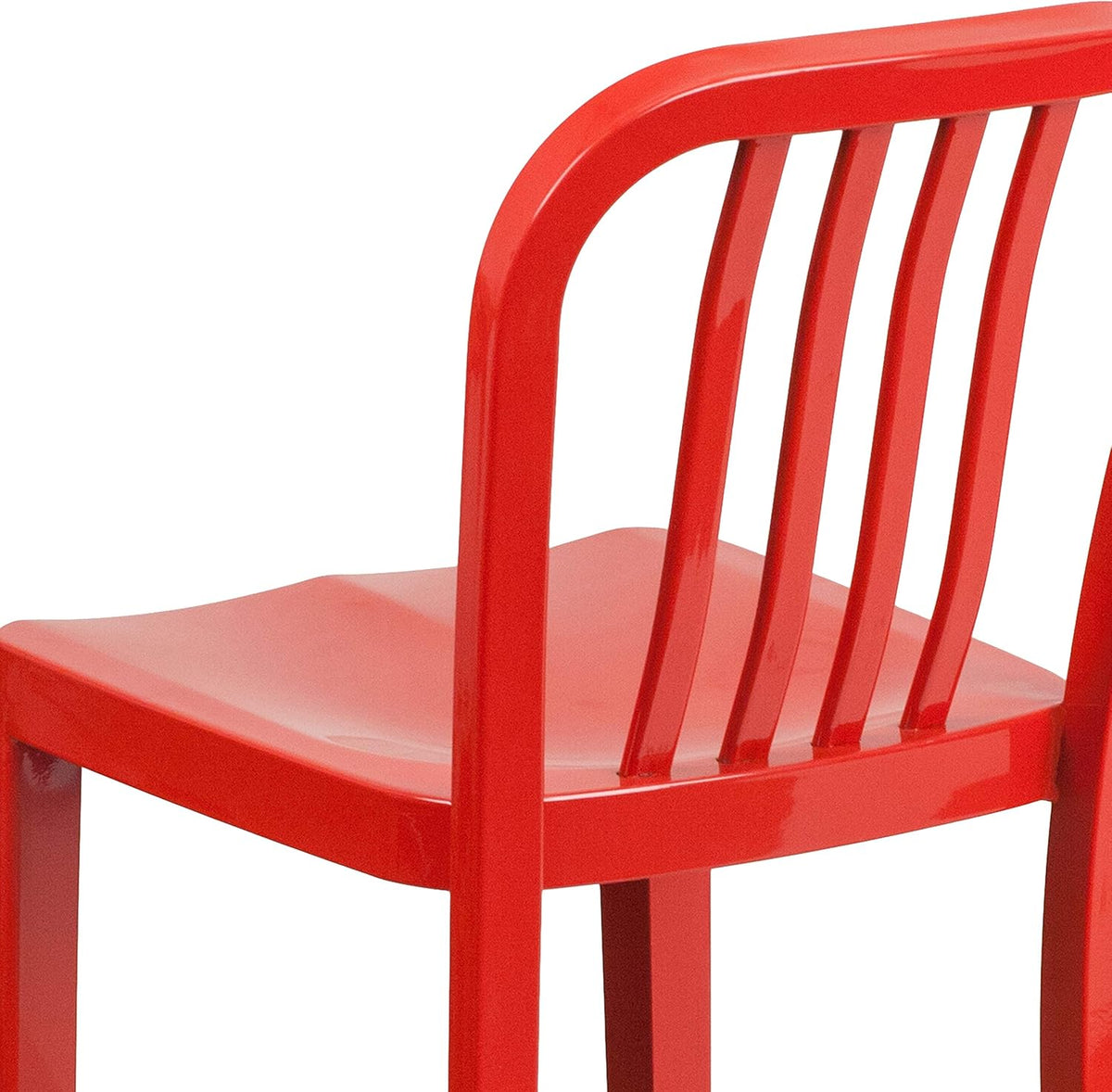 Flash Furniture Buitenstoel, Gegalvaniseerd Staal, Rood, 48.26 x 40.01 x 92.08 cm