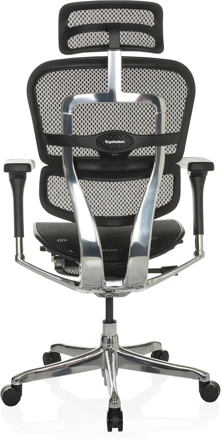 hjh OFFICE Bureaustoel ERGOHUMAN Plus LEGPRO I hoogwaardige bureaustoel met ergonomische rugleuning, zwart, 652298