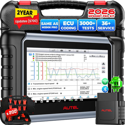 Professionele Diagnosescanner – Autodiagnosescanner – Diagnosetester – OBD2 Scanner – Autoscanner – Met 11 Adapters – Volledig Bidirectioneel En 30+ Servicefuncties
