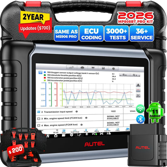 Professionele Diagnosescanner – Autodiagnosescanner – Diagnosetester – OBD2 Scanner – Autoscanner – Met 11 Adapters – Volledig Bidirectioneel En 30+ Servicefuncties