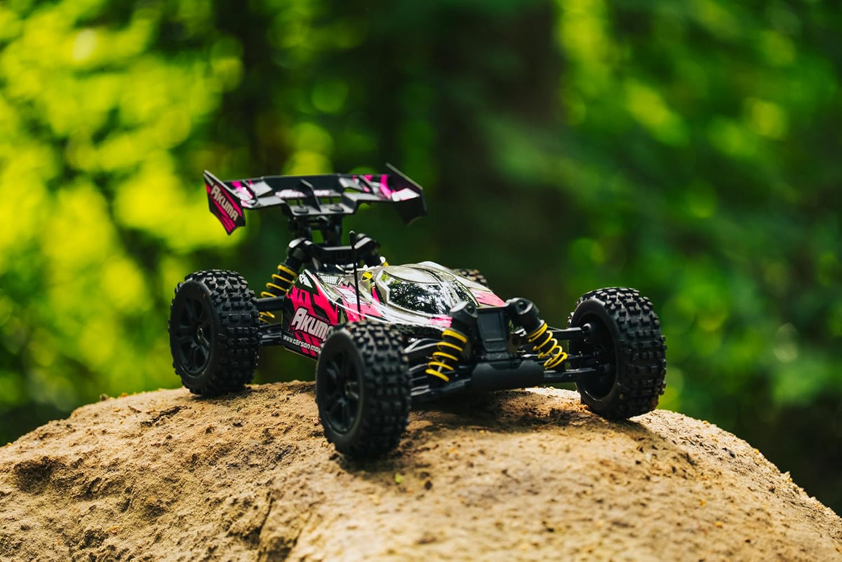 Carson 500409083 1:8 Akuma Buggy 4WD 100% RTR roze - op afstand bestuurbare auto, off-road, hoge kwaliteit, RC voertuig, RC auto 70 km/h, op afstand bestuurbare buggy