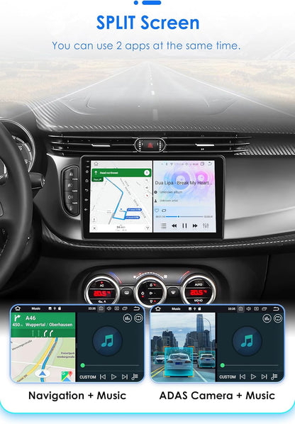 Android 13 Autoradio – Inbouwradio – Multimedia Systeem – Navigatiesysteem – Touchscreen Radio – 9 Inch QLED Scherm – Draadloze Apple CarPlay & Android Auto