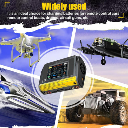 LiPo Oplader – RC Acculader – Batterijlader – Accu Oplader – RC Charger – Dubbel Kanaal – 3,2 Inch Kleuren-Touchscreen – 200W AC / 400W DC