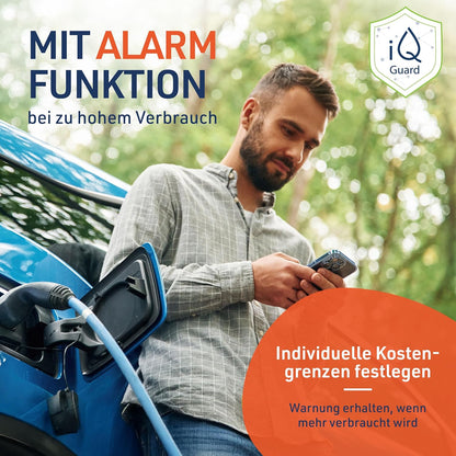 iQ powerGuard - Slimme stroommeter incl. interface, iQ Cloud, app, alarmfunctie & WLAN - Digitale bewaking van stroomverbruik & kosten - stroommeter & stroomverbruikmeter met wifi