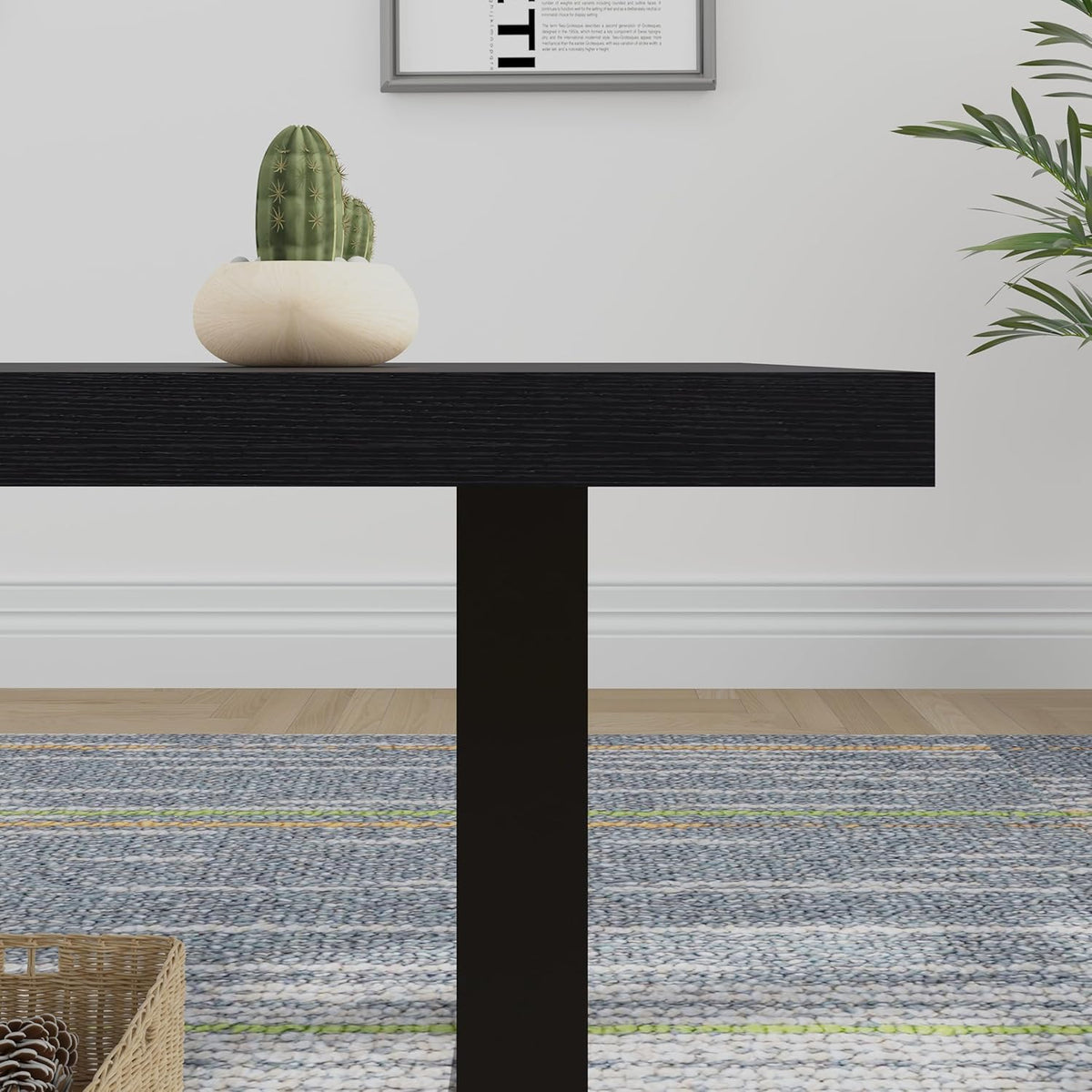 Zwarte salontafel van hout met metalen frame, stabiel en modern, salontafel voor koffie en laptop, 100 l x 55 D x 45,5 cm, vintage stijl