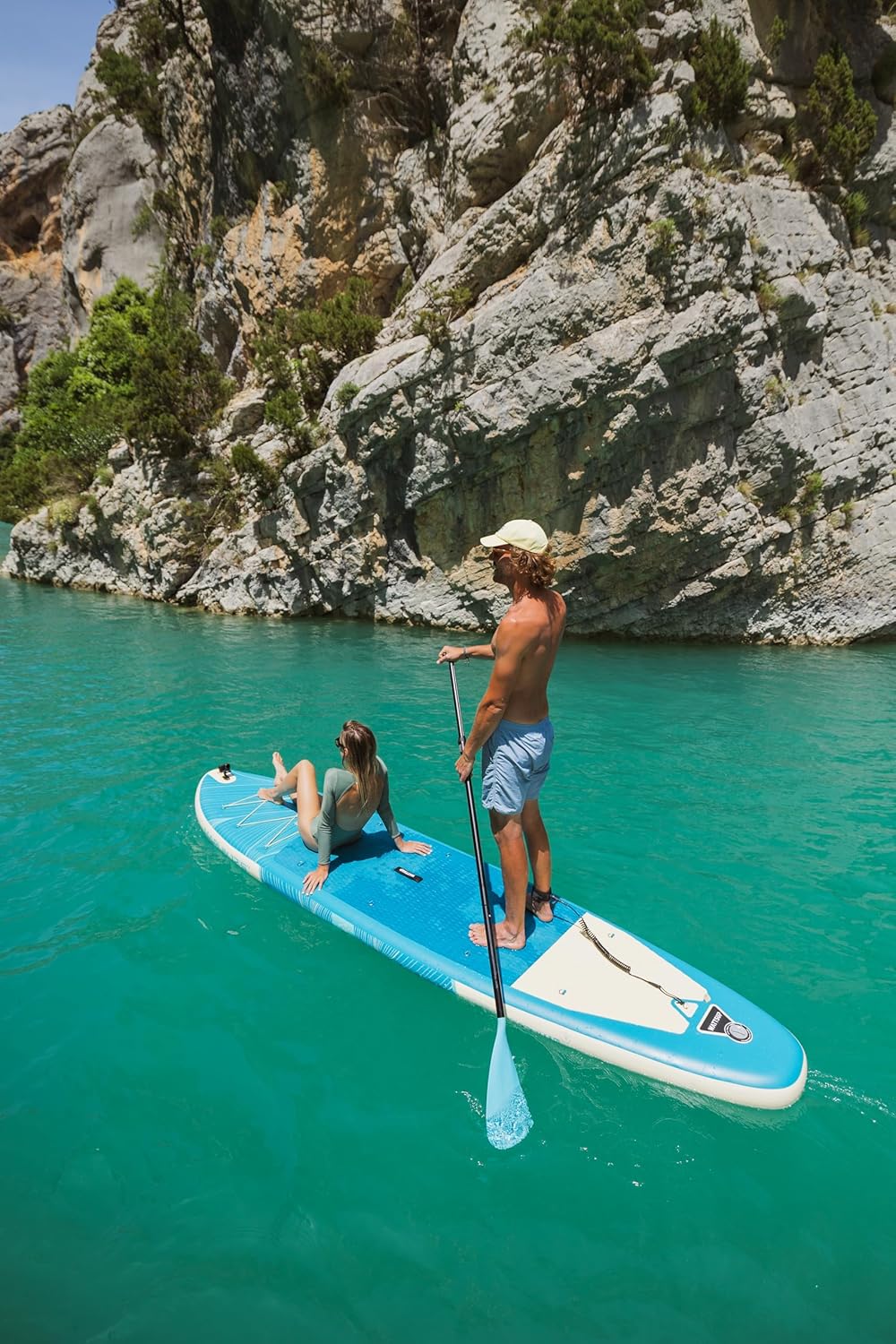 Wattsup - Sup Stand Up Paddle Opblaasbare Marlin 12'5-378x89x15cm Dropstitch - Compleet Pakket: peddel leash pomp draagtas - Tot 185kg -Blauw