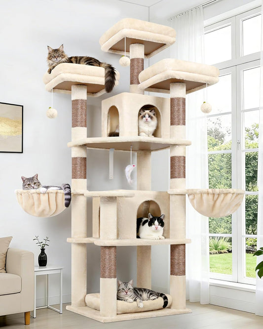 Krabpaal – Kattenboom – Krabmeubel – Klimpaal – Speelhuis Kat – Hoekmodel 172 cm Hoog – Inclusief Hondenbed
