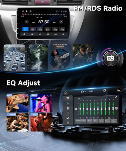 Autoradio, 1 Din met draadloze Carplay Android auto, 10 inch HD IPS touchscreen, autoradio met handmatige draaifunctie, ondersteuning Bluetooth 5.2 schakelspiegels, FM/RDS-radio, USB/type C