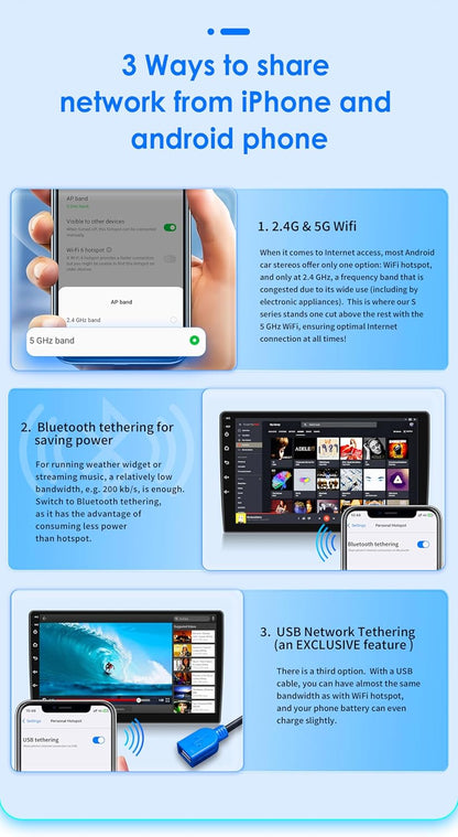 Android 13 Autoradio – Inbouwradio – Multimedia Systeem – Navigatiesysteem – Touchscreen Radio – 9 Inch QLED Scherm – Draadloze Apple CarPlay & Android Auto