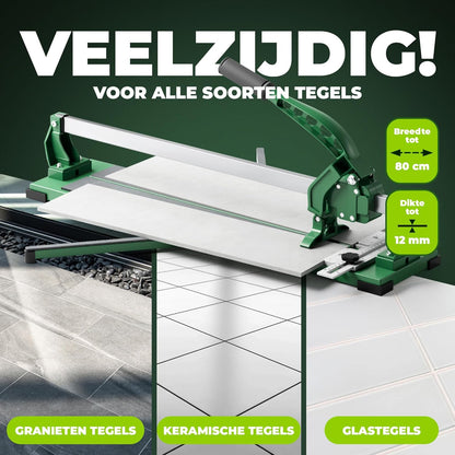 ProCut M 800 tegelsnijder - tegelsnijder met 800mm snijlengte - precieze sneden dankzij hardmetalen snijwiel met kogellager - tegelsnijmachine met magnetische breekstempel