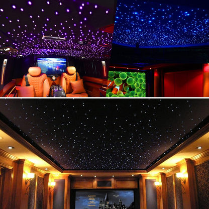 CHINLY Bluetooth 16 W RGBW Twinkle LED Fiber Optic Star plafondlampen kit app / afstandsbediening 300 stuks * (0,75 + 1,0 + 1,5 mm) * 3 m voor huis/auto
