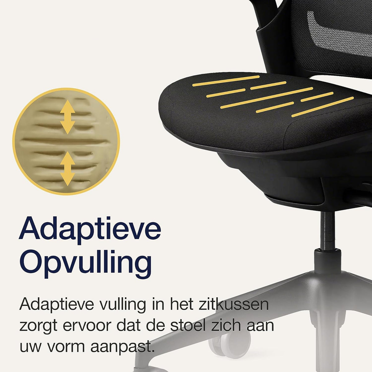 Ergonomische Bureaustoel – Bureaustoel Office Chair Draaistoel Werkstoel – LiveBack Technologie – 4D Verstelbare Armleuningen – Verstelbare Lendensteun – Mesh Rugleuning