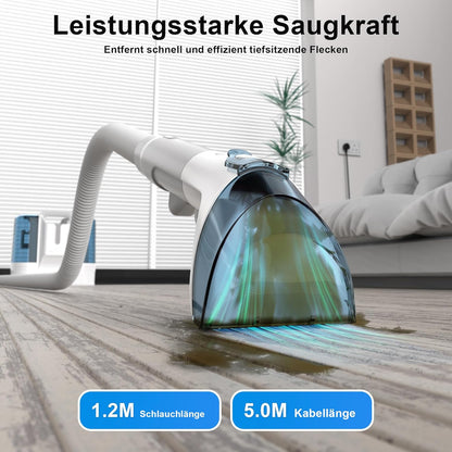 Tapijtreiniger – Stofzuiger – Stoffen Reiniger – Bankreiniger – Vlekkenverwijderaar – Krachtige 450 W Motor – Sneldrogend met Zuigfunctie voor Water