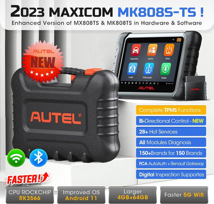 OBD-II Diagnoseapparaat – Diagnose Scanner – Auto Uitleesapparaat – TPMS Programmeertool – Service Reset Tool – Android 11 Touchscreen – 28+ Servicefuncties inclusief Olie en EPB Reset