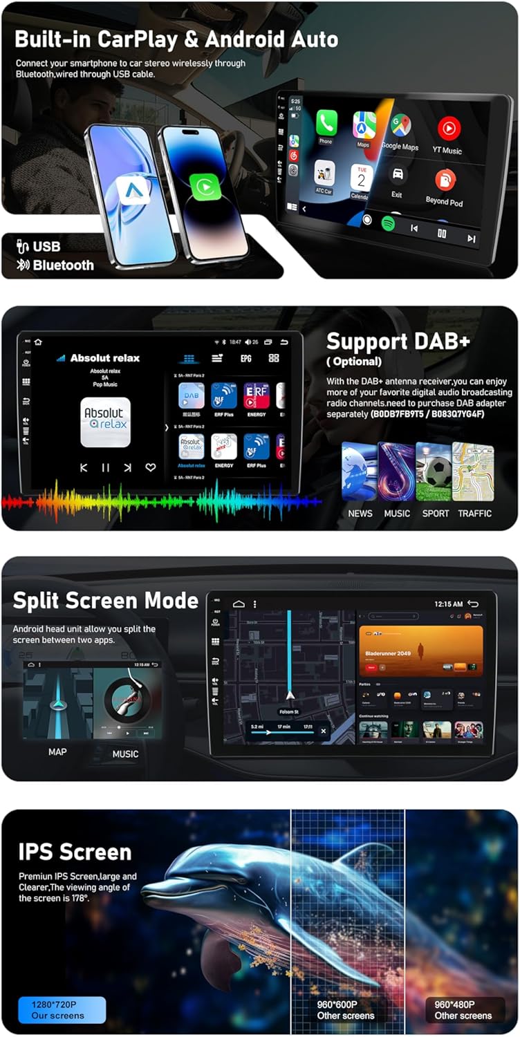Android 15 IPS Autoradio Voor Suzuki Alto Nissan Pixo 2009-2016 - Ingebouwde Draadloze Carplay + Android Auto - GPS Navi - achteruitrijcamera - 9 Inch 2 Din - Stuurwiel DAB Fast-boot Bluetooth
