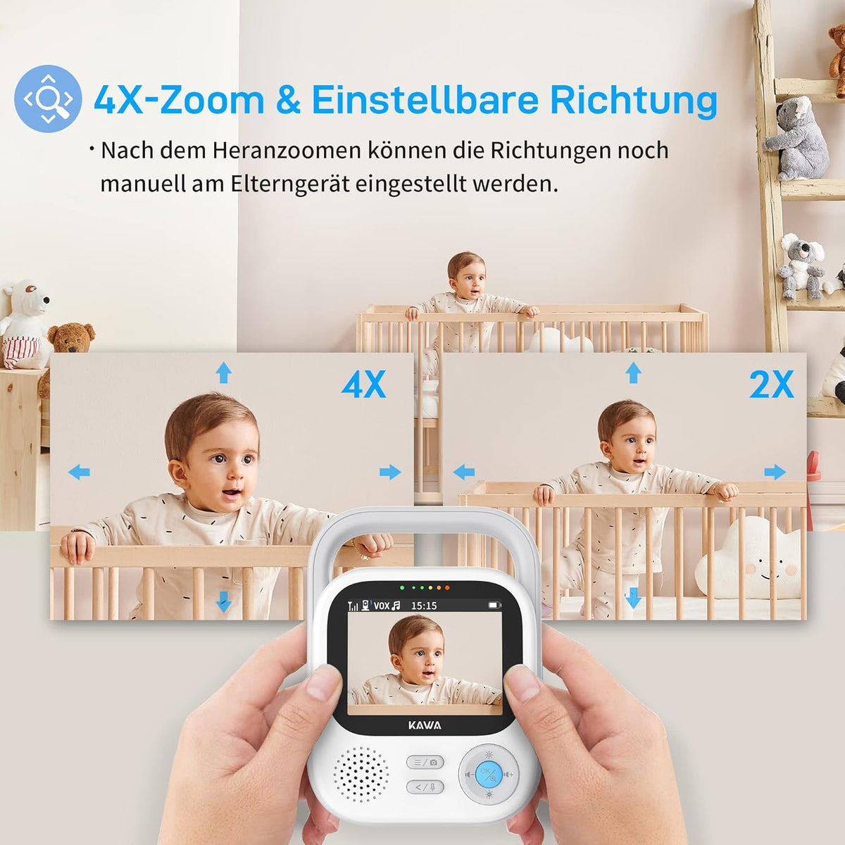 Babyfoon – Baby Monitor – Baby Camera – Kinderkamer Camera – Video Baby Monitor – 2K Beeldkwaliteit – 5050mAh Batterijduur