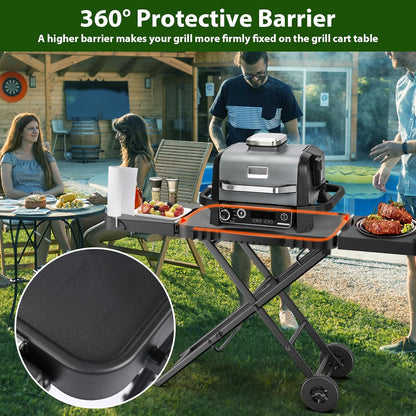 Draagbare indoor grilltafelstandaard voor Ninja Woodfire Outdoor Grill (OG701 OG850 OG951-serie), 129,5 cm grote ruimte, opvouwbare camping bumperkleven tafel voor Blackstone bakplaat/Onni