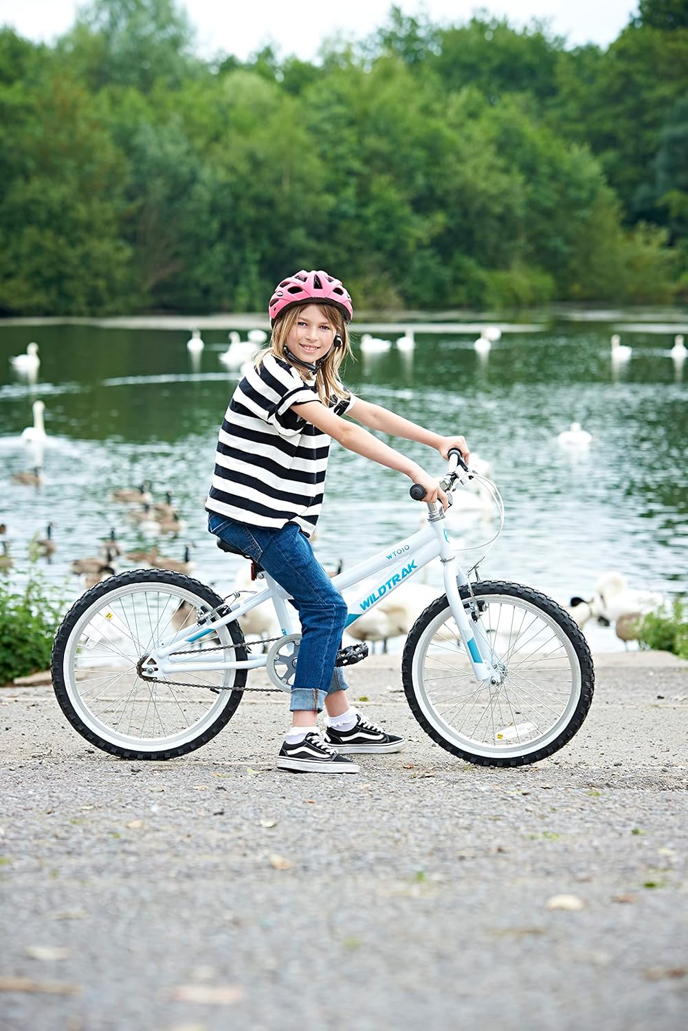 Wildtrak - 20 inch fiets voor kinderen, leeftijd 6-9 jaar, verstelbare remmen - wit