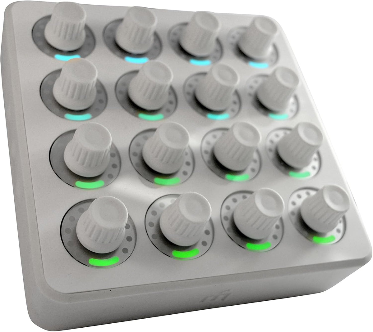 MIDI-controller – DJ-controller – Controller zonder geluidskaart – MIDI-draaiknoppencontroller – Wit – 16 hoge-resolutie draaiknoppen met drukfunctie – USB-voeding en compact formaat
