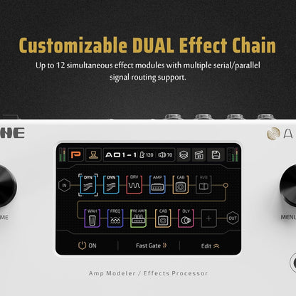 HOTONE Multi-Effect Pedaal Dual Effect Chain Gitaar Ampli Modellering Bass Simulatie IR Cabine Simulatie met FX E/S Loop Expressie Pedaal MIDI Audio Interface USB OTG Stereo Ampero II