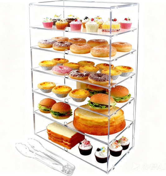 6 lagen doorzichtige toonbankbovenkant bakkerijvitrine 5 mm hoge impact PETG-panelen transparante brooddoos