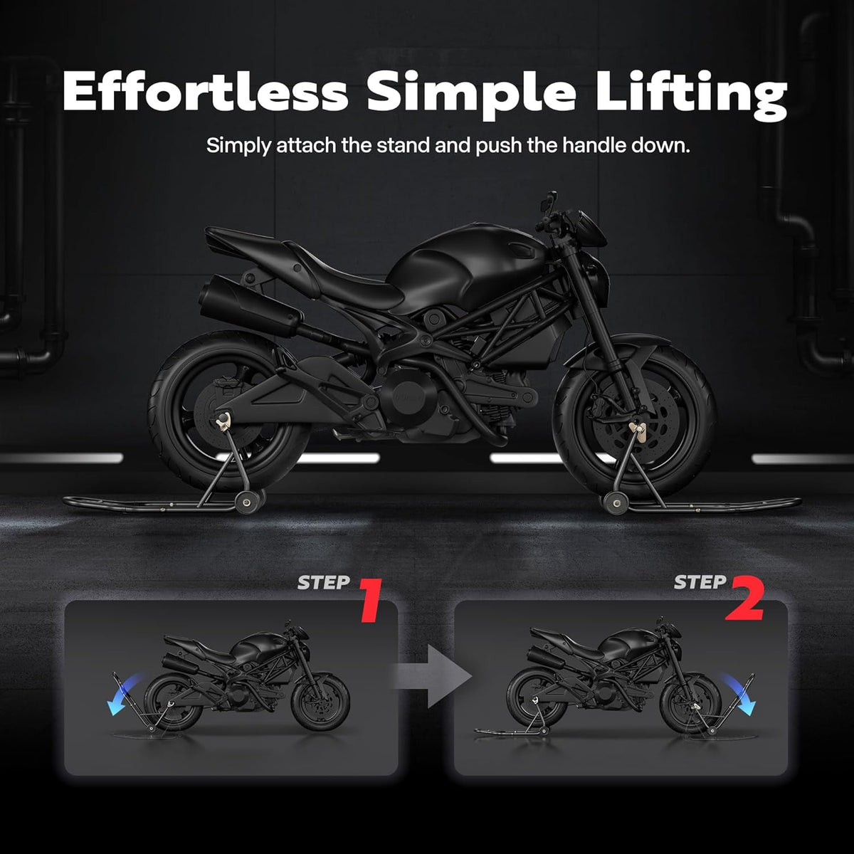 SPECSTAR Motorfietsstandaards 400 kg Capaciteit Voor en Achterwielen Liftcombinatie met U+L Verstelbare Swingarmspoel Zware Paddock