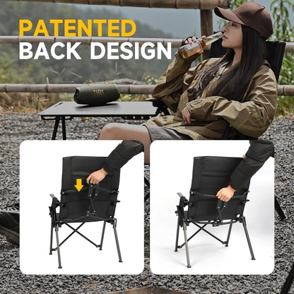 Opvouwbare campingstoel, draagbare outdoor gazonstoelen voor volwassenen, zwaar belastbaar, voor strand, vissen, picknick, concertsporten, inklapbare campingstoelen