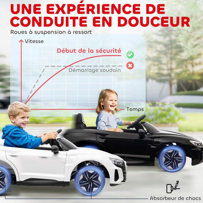 HOMCOM Elektrische auto kinderen 12 V – afstandsbediening voor ouders – V max. 5 km/u – geluidseffecten – Audi RS E-tron GT zwart