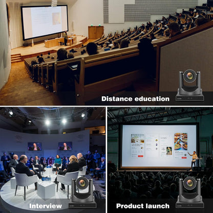 Zowietek Nieuwe Gen PTZ AI Camera PoE | AI-tracking | 20x optische zoom | Gelijktijdige SDI-, HDMI- en USB-uitgangen | IP Live Streaming voor vergadering, kerk, evenementen, onderwijs