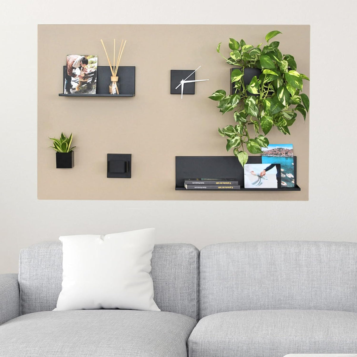KalaMitica - Magnetisch wandbord, magneetbord - beschrijfbaar met krijt en afwisbaar - Beige - 114 x 74 cm