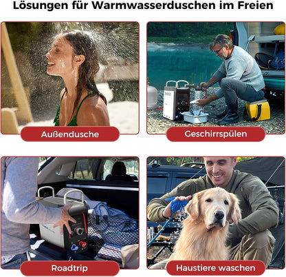 CAMPLUX Gas Boiler 3 Liter Draagbare met Waterpomp Nano 3 Pro-DE, LPG, 50mbar, voor Buitendouche, Camping, Campers, Nano Series