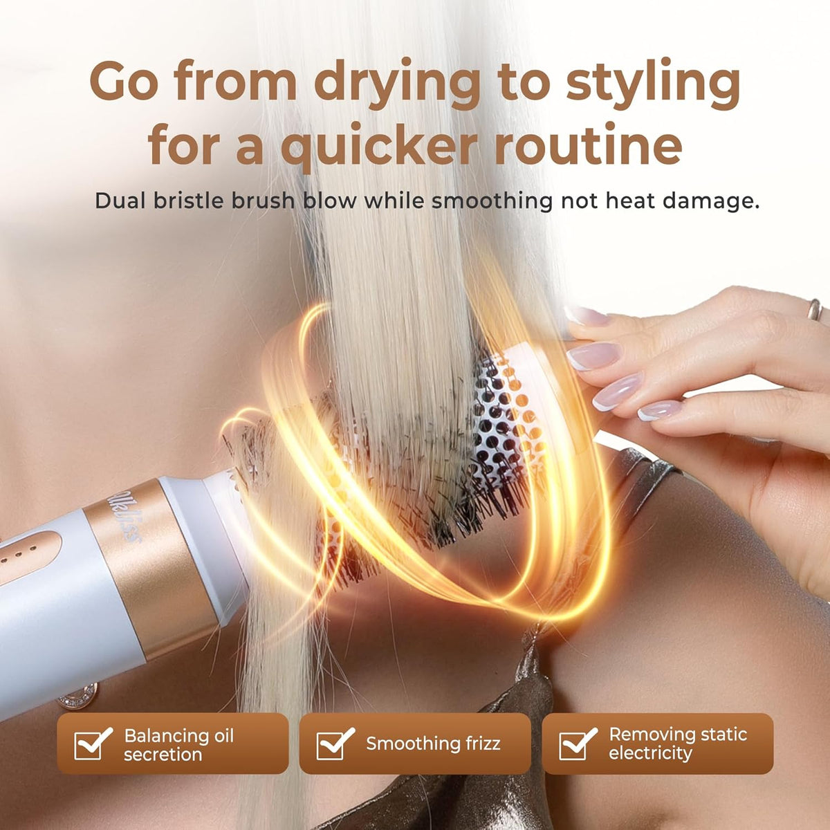 Haarföhn airstyler UKLISS haarstyler & ionen-haardroger Pro7 in 1, haarstyler set met airflow krulborstel, automatisch, ronde borstelföhn, airbrush haarstyler, thermische borstel, multistyler