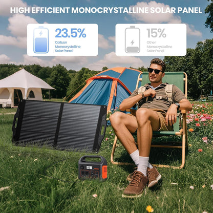 Draagbaar Zonnepaneel – Opvouwbaar Zonnecelpaneel – Flexibel Solar Paneel – Mobiel Zonnepaneel – 100W Vermogen – USB-A QC 3.0 & USB-C PD 60W – Compatibel Met Powerstations – Lichtgewicht & Weersbestendig