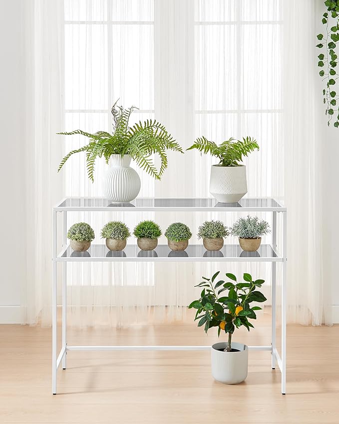 Bijzettafel - Haltafel - Woonkamer - Smalle console - Woonkamer - 100 cm x 35 cm x 80 cm - Ivoor - QUORE