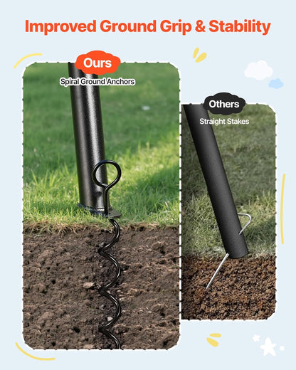 VEVOR Tuinschommel van metaal, A-vormig, voor kinderen, maximale belasting 199,6 kg, zitschommel 150 x 81 cm, voor buiten, binnenplaats, speelplaats, driehoekige structuur voor kinderen