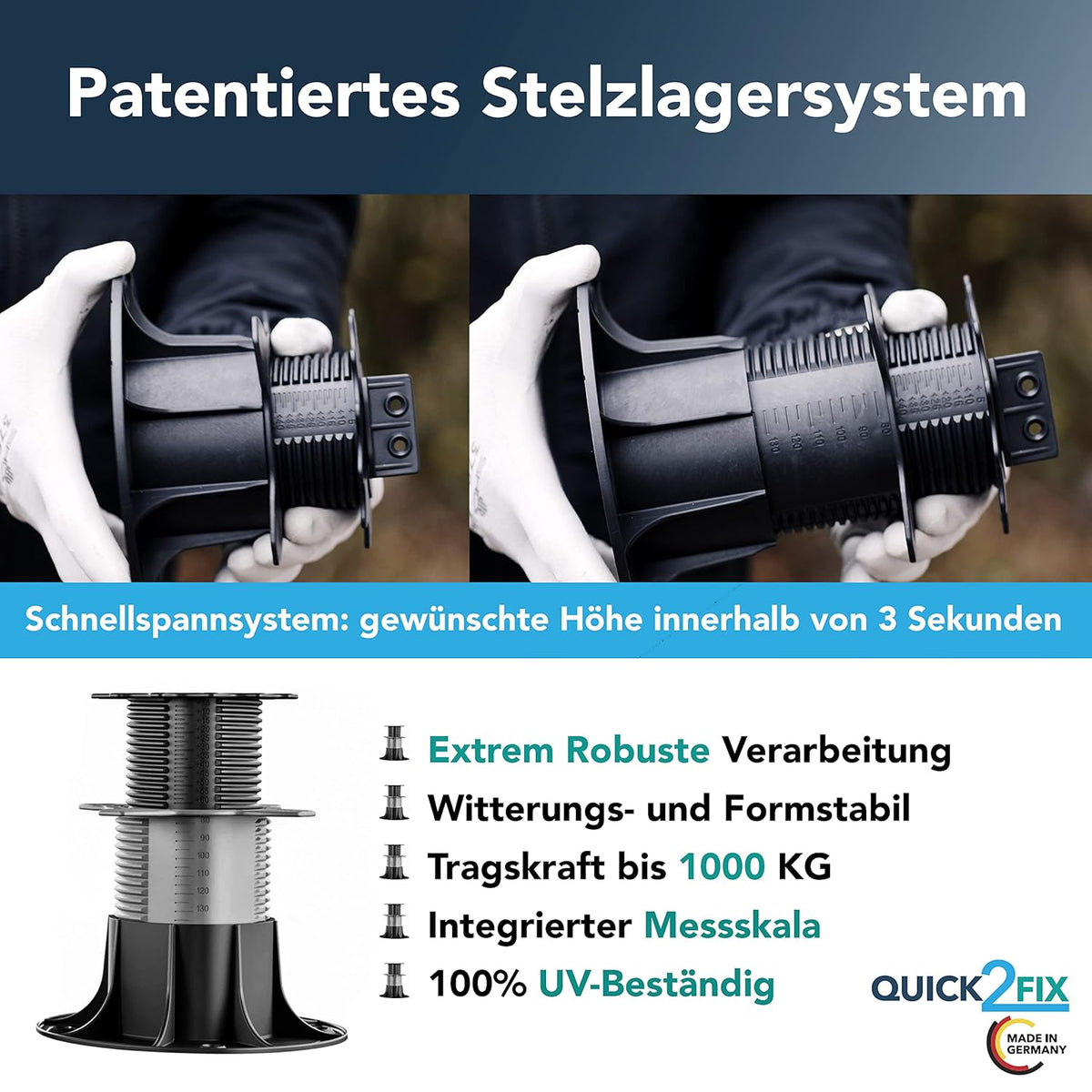 Plaatlager/stellager in hoogte verstelbaar 18-36 mm (maat M) - planksteun - | 36 stuks)