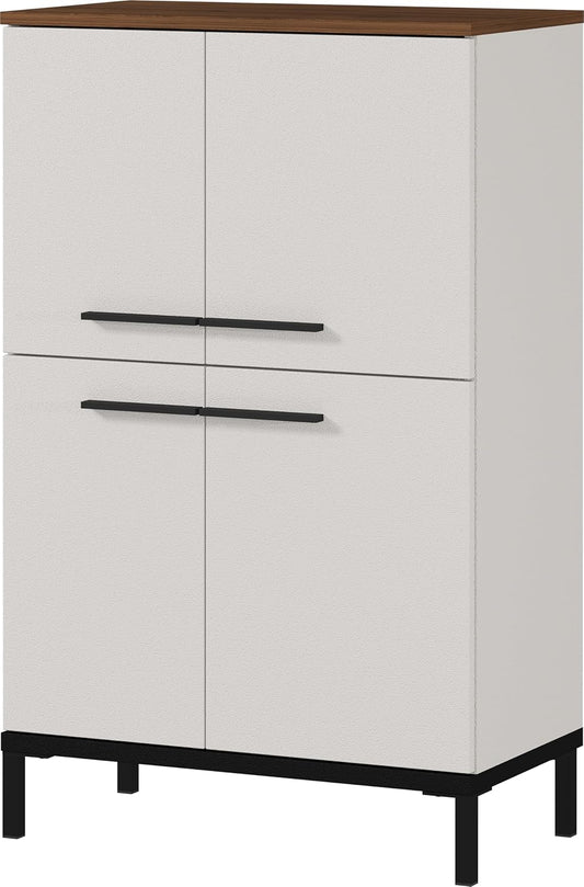Germania Ladekast 2643-573 GW-YONKERS, in kasjmier/walnoot repro, met vier deuren, 60 x 97 x 34 cm (BxHxD)
