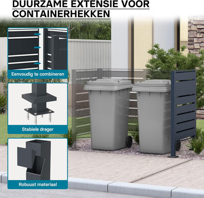 Wiltec container storage extension module fence for waste containers anthracite kliko fence steel - QUORE