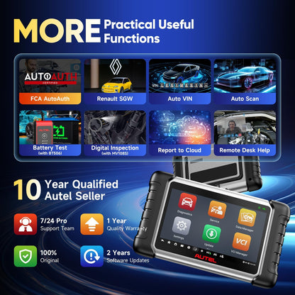 Autel MaxiPRO MP808BT PRO Android 11 [2 Jaar Updates - Waarde €650], 2024 ECU-Codering op Dealerniveau, Upgrade van MS906BT MP808S MP808 MP808BT, Volledig Bidirectioneel, 30+ Service, OE-Diagnostiek