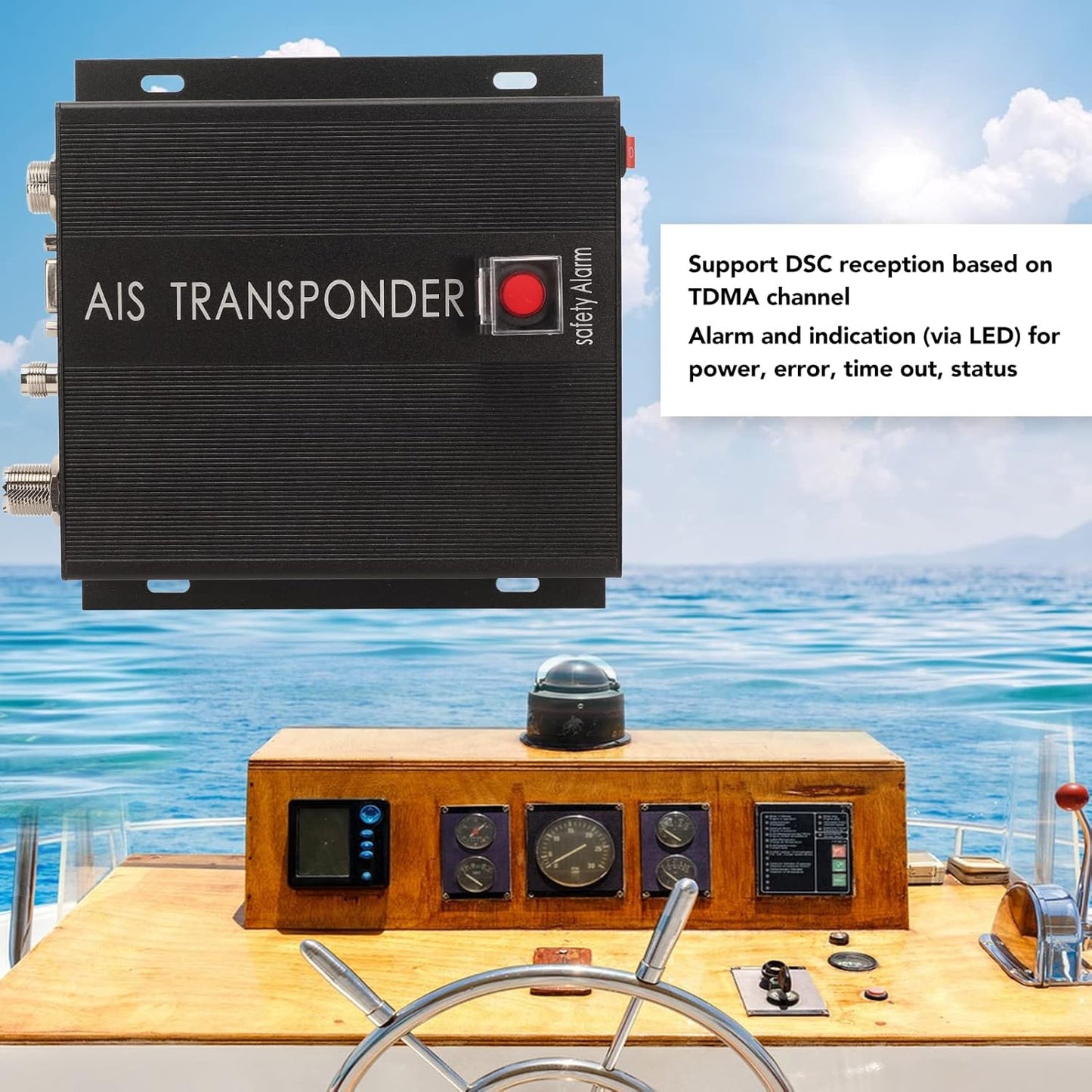 AIS Transceiver, 156.025 Tot 162.025MHz DSC Ontvangst Marine Dual Channel AIS Ontvanger Transponder met GPS Ontvanger, 3 Mode, Uitgerust met SOS Veiligheidsknop