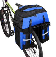 3-in-1 Fietstas - Fietstassen - Dubbele Fietstas - Multifunctioneel Bagagedragertas - Scheurvast - Grote Bagagetassen - met Regenhoes - 70L - Nylon - Blauw