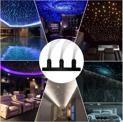 GIDEALED Twinkle Sterrenhemel glasvezel licht voor auto / thuis, 600 stuks x 3 m x 0,75 mm Star plafondlampenset met app/afstandsbediening RGBW Fiber Optic Light muziekmodus, tijdfunctie en