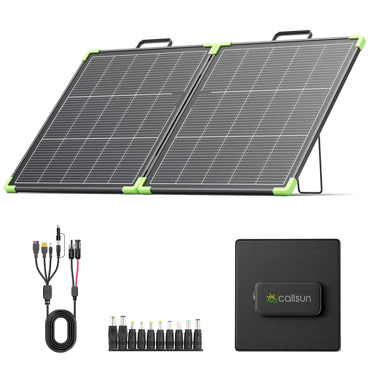Draagbaar zonnepaneel, opvouwbaar, bifacial, 100 W, N-Type 16BB 21,8 V, monokristallijne zonnepanelen, voor energiecentrale, buiten, tuin, balkon, camping, caravan (100 W)