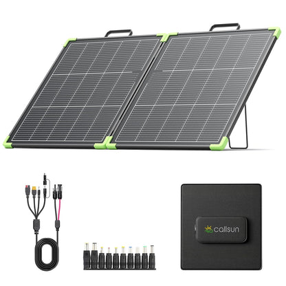 Draagbaar zonnepaneel, opvouwbaar, bifacial, 100 W, N-Type 16BB 21,8 V, monokristallijne zonnepanelen, voor energiecentrale, buiten, tuin, balkon, camping, caravan (100 W)