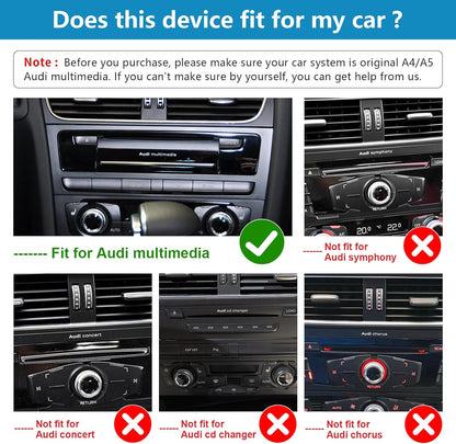 Ninetom Autoradio 8,9 Inch Touchscreen met Wireless Carplay en Android Auto voor 2009-2016 Audi A4 S4 met 3G MMI+ Systeem, Ondersteunt Mirrorlink, Camera, Navigatie