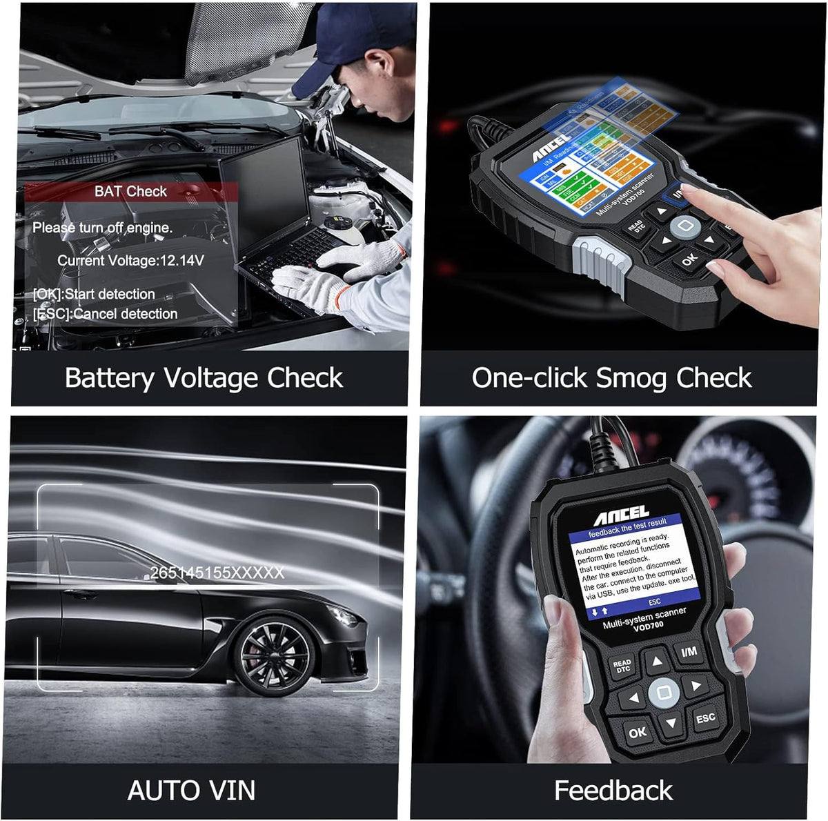 OBD2 Diagnosetool – Autoscanner – Foutcode Lezer – Diagnoseapparaat – Auto Diagnosetester – Volledige Systeemdiagnose – Gratis Levenslange Updates
