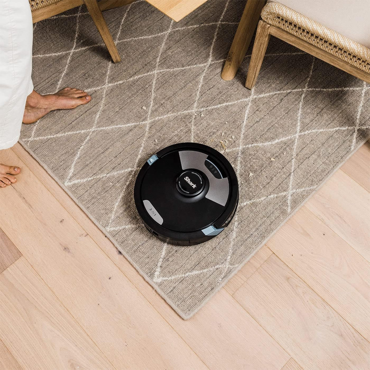 Shark AI Ultra RV2600WDEU Robotstofzuiger, 2-in-1, tot 110 minuten looptijd, ultrasoon afvegen, zelfreinigende borstelrol, wifi-app