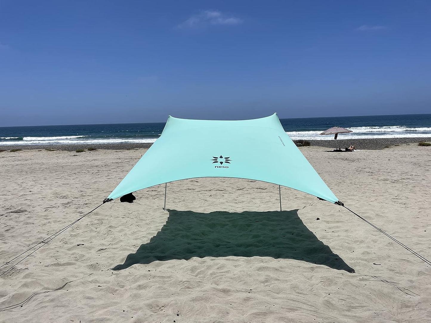 Neso Tents Beach Tent with Sand Anchor, Portable Awning, Sunshade, 2.1 x 2.1 m, Patented Reinforced Corners, Sea Foam