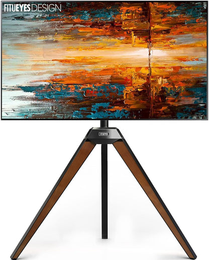 FITUEYES TV-Standaard op statief voor 32-60 inch schermen Gemaakt van hout Verstelbare hoogte 1150-1300mm Verstelbare hoek ± 20° VESA 200x200-400x400mm