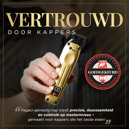 Tondeuse Goudkleurig – Trimmer – Baardtrimmer – Haartrimmer – Contourtrimmer – Borstelloze Motor – Zero Gap Messen